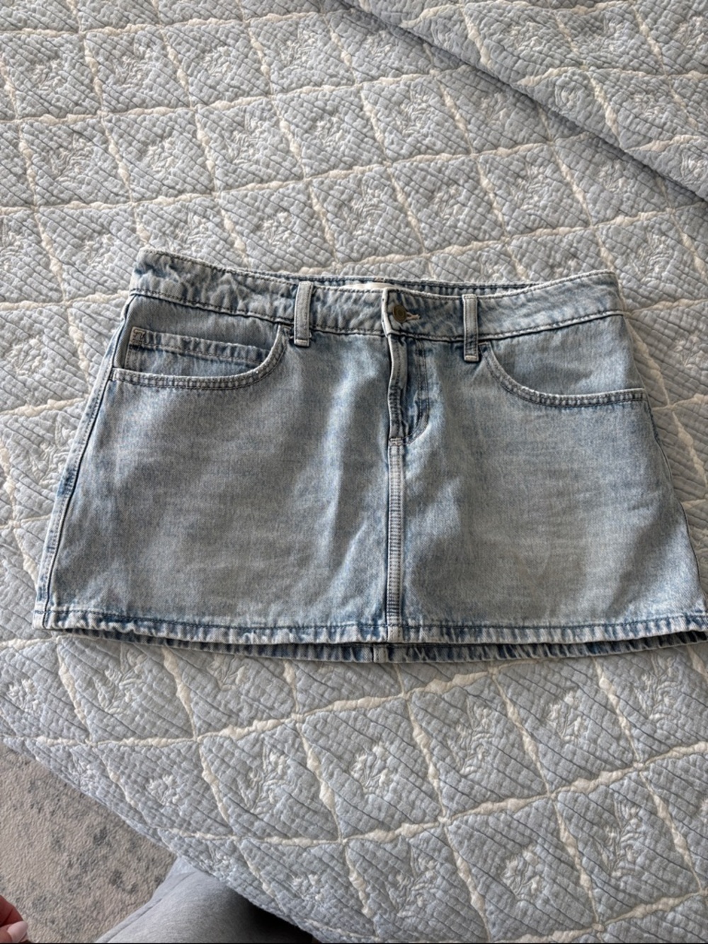 Hollister Light Blue Denim Mini Skirt
